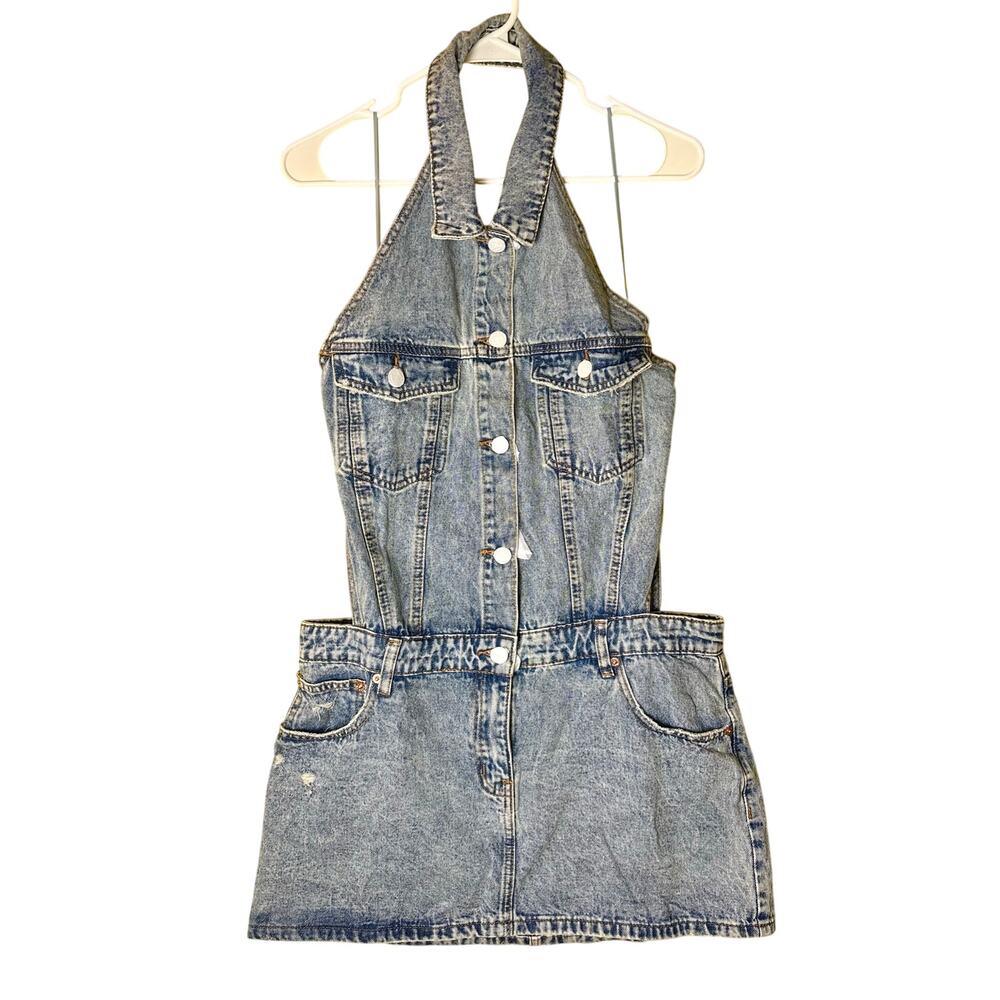 NWT Signature 8 Halter Style Jean Dress - Women's Large - Picture 9 of 10